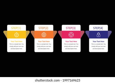 Infographic banner with 4 options template vector image