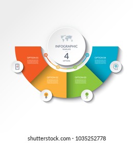 Infographic banner with 4 options. Vector template for business presentation, report, data visualization, web design. Can be used as a table, chart, diagram, graph, workflow layout .