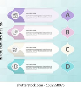 Infographic banner with 4 options.vector illustration