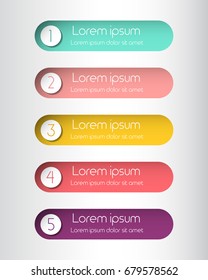 Infographic banner with 5 options, steps, parts. for workflow layout, diagram, chart, report, timeline infographics, web design