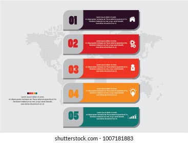 Infographic banner 5 step data with 5 options.graph, workflow layout