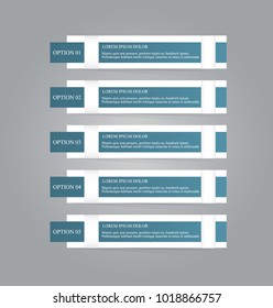 Infographic banner design set. Can be used for such concepts as workflow, team work, business, education, presentation, report, strategy. Subsequent step chart. Vector illustration. Blue color.