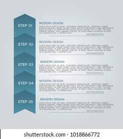 Infographic banner design set. Can be used for such concepts as workflow, team work, business, education, presentation, report, strategy. Subsequent step chart. Vector illustration. Blue color.