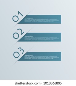 Infographic banner design set. Can be used for such concepts as workflow, team work, business, education, presentation, report, strategy. Subsequent step chart. Vector illustration. Blue color.
