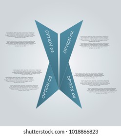 Infographic banner design set. Can be used for such concepts as workflow, team work, business, education, presentation, report, strategy. Subsequent step chart. Vector illustration. Blue color.