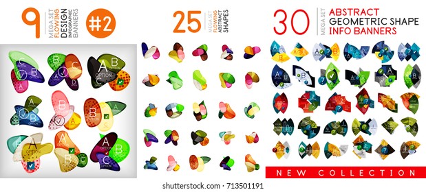 Infographic and banner geometric templates. Vector mega collection