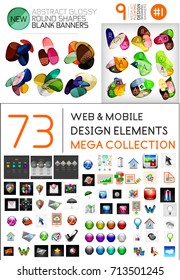 Infographic and banner geometric templates. Vector mega collection