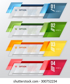 Infographic banner. Horizontal design number banners template. Can be used for workflow layout, diagram, number options, web design.