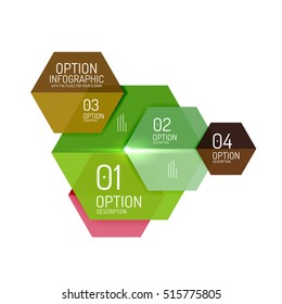 Diseños de banners infográficos con texto de ejemplo. Plantillas abstractas de negocio para opciones y botones