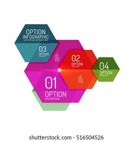 Infographic banner layouts with sample text. Business abstract templates for options and buttons