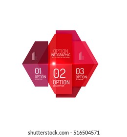Infographic banner layouts with sample text. Business abstract templates for options and buttons