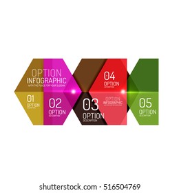 Infographic banner layouts with sample text. Business abstract templates for options and buttons