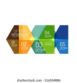 Infographic banner layouts with sample text. Business abstract templates for options and buttons