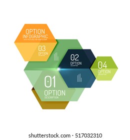 Infographic banner layouts with sample text. Business abstract templates for options and buttons