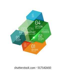 Diseños de banners infográficos con texto de ejemplo. Plantillas abstractas de negocio para opciones y botones