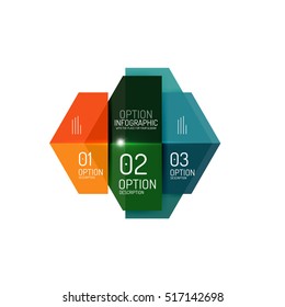 Diseños de banners infográficos con texto de ejemplo. Plantillas abstractas de negocio para opciones y botones
