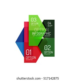 Infografische Bannerlayouts mit Beispieltext. Abstrakte Vorlagen für Optionen und Schaltflächen