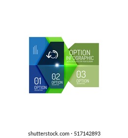 Diseños de banners infográficos con texto de ejemplo. Plantillas abstractas de negocio para opciones y botones