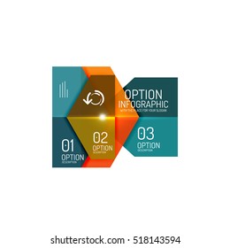 Infographic banner layouts with sample text. Business abstract templates for options and buttons