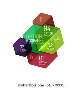 Infographic banner layouts with sample text. Business abstract templates for options and buttons