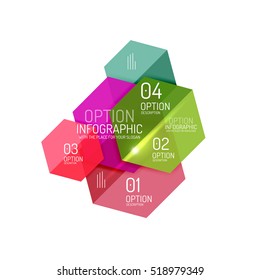 Infographic banner layouts with sample text. Business abstract templates for options and buttons
