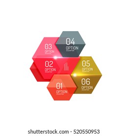Infographic banner layouts with sample text. Business abstract templates for options and buttons
