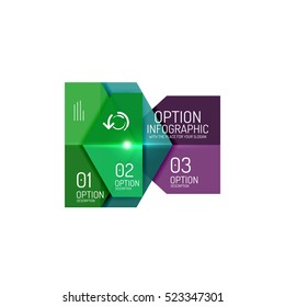 Diseños de banners infográficos con texto de ejemplo. Plantillas abstractas de negocio para opciones y botones