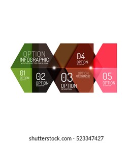 Infographic banner layouts with sample text. Business abstract templates for options and buttons