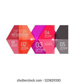 Infographic banner layouts with sample text. Business abstract templates for options and buttons