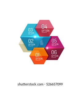 Infographic banner layouts with sample text. Business abstract templates for options and buttons