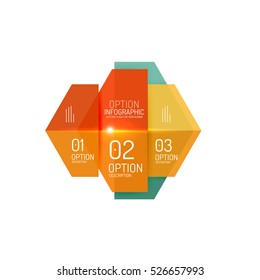 Infographic banner layouts with sample text. Business abstract templates for options and buttons