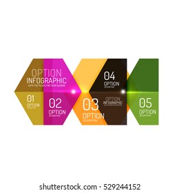 Diseños de banners infográficos con texto de ejemplo. Plantillas abstractas de negocio para opciones y botones