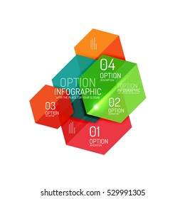 Infographic banner layouts with sample text. Business abstract templates for options and buttons