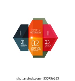 Infographic banner layouts with sample text. Business abstract templates for options and buttons