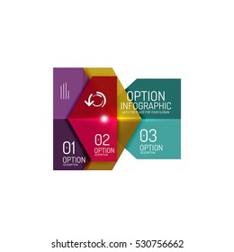 Infographic banner layouts with sample text. Business abstract templates for options and buttons
