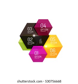 Infographic banner layouts with sample text. Business abstract templates for options and buttons