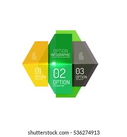 Infographic banner layouts with sample text. Business abstract templates for options and buttons