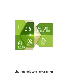 Infographic banner layouts with sample text. Business abstract templates for options and buttons