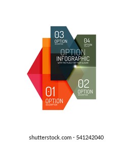 Infografische Bannerlayouts mit Beispieltext. Abstrakte Vorlagen für Optionen und Schaltflächen