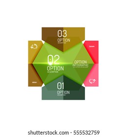 Diseños de banners infográficos con texto de ejemplo. Plantillas abstractas de negocio para opciones y botones