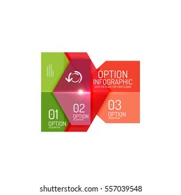 Diseños de banners infográficos con texto de ejemplo. Plantillas abstractas de negocio para opciones y botones
