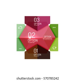 Infographic banner layouts with sample text. Business abstract templates for options and buttons