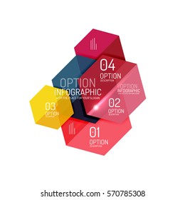 Infographic banner layouts with sample text. Business abstract templates for options and buttons
