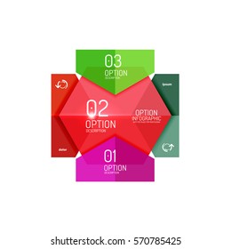 Infographic banner layouts with sample text. Business abstract templates for options and buttons