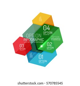 Infographic banner layouts with sample text. Business abstract templates for options and buttons