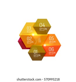 Infographic banner layouts with sample text. Business abstract templates for options and buttons
