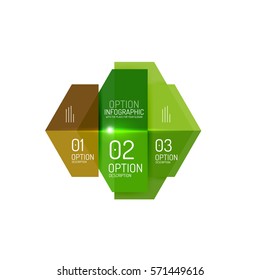 Infographic banner layouts with sample text. Business abstract templates for options and buttons