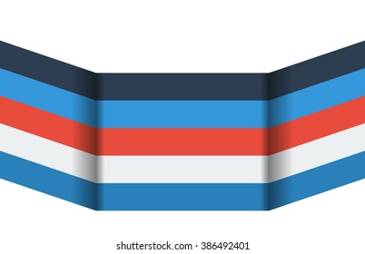 Infographic or banner template with 3d effect - 5 stripes, isolated on white