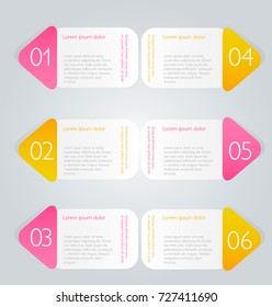 Infographic banner template. Business vector illustration. Pink and orange colors.