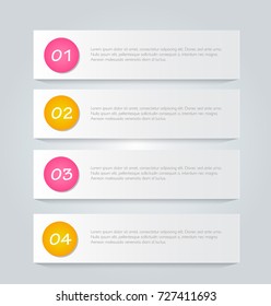 Infographic banner template. Business vector illustration. Pink and orange colors.